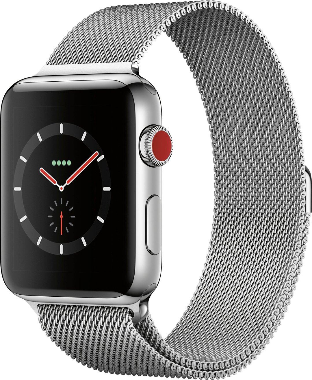 Apple Watch Series 3 42mm GPS+Cellular Stainless Steel Case — Zdjęcie poglądowe — kolor może się różnić