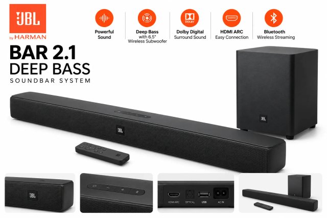 JBL Bar 2.1 Deep Bass - Soundbar Only