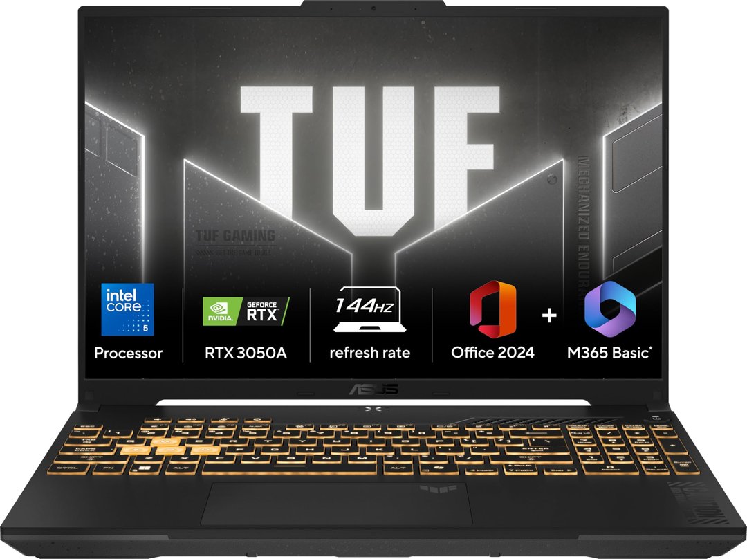 Asus TUF Gaming F16 (2024) 16" — Zdjęcie poglądowe — kolor może się różnić