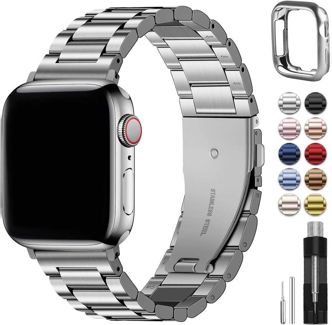 Apple Watch Series 7 45mm GPS + Cellular Stainless Steel Case — Zdjęcie poglądowe — kolor może się różnić