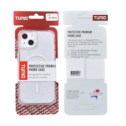 TUNIQ Etui tylne do iPhone 14 — Magsafe — Brokat — Zawieszka — kolor: przezroczysty 3