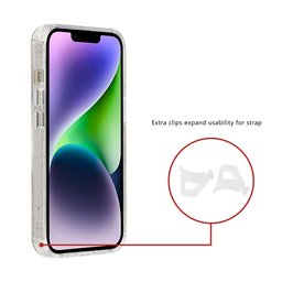 TUNIQ Etui tylne do iPhone 14 — Magsafe — Brokat — Zawieszka — kolor: przezroczysty 2