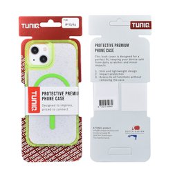 TUNIQ Etui tylne do iPhone 14 — Magsafe — Brokat — Zawieszka — kolor: zielony 3