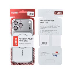 TUNIQ Etui tylne do iPhone 15 Pro Max — Magsafe PC ze wzorem włókna — kolor: srebrny 3