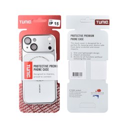 TUNIQ Etui tylne do iPhone 15 — Magsafe PC ze wzorem włókna — kolor: srebrny 3