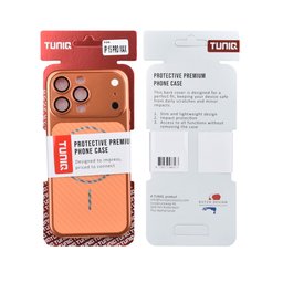 TUNIQ Etui tylne do iPhone 15 Pro Max — Magsafe PC ze wzorem włókna — kolor: pomarańczowy 3