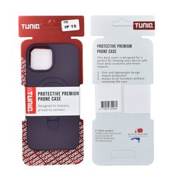 TUNIQ Etui tylne do iPhone 15 — Magsafe Z pierścieniem-stojakiem — Zawieszka — kolor: fiolet winogronowy 3