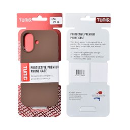 TUNIQ Etui tylne do iPhone 16 — W całości silikonowe — kolor: brązowy 3