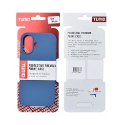 TUNIQ Etui tylne do iPhone 16 — W całości silikonowe — kolor: niebieski 3