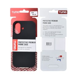 TUNIQ Etui tylne do iPhone 16 — W całości silikonowe — kolor: czarny 3