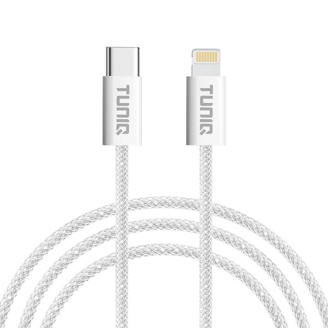 TUNIQ USB-C Na Lightning 100cm — Kabel do szybkiego ładowania — kolor: biały