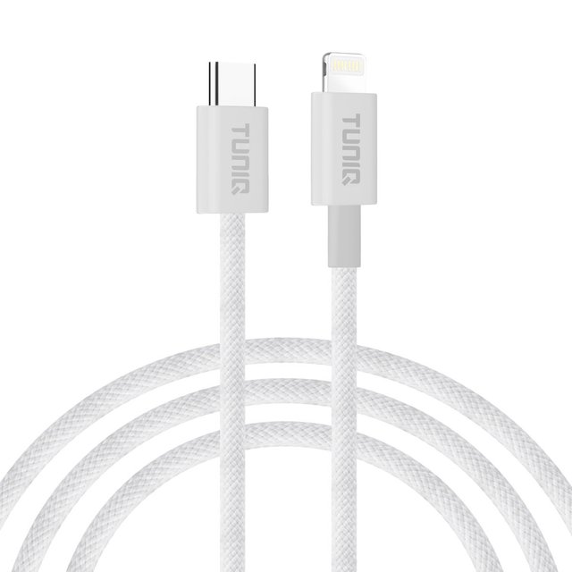 TUNIQ USB-C Na Lightning Kabel 200cm — Kabel do szybkiego ładowania — kolor: biały