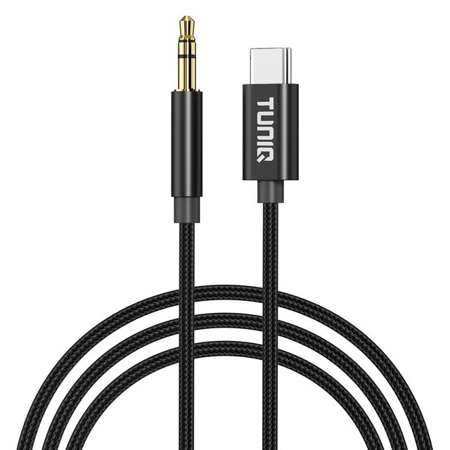 TUNIQ 3.5 Jack Na USB-C Adapter — 100cm — kolor: czarny
