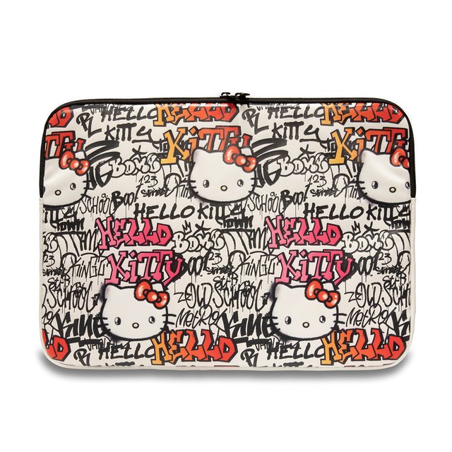 Hello Kitty Pokrowiec na laptopa Tags graffiti — kolor: beżowy