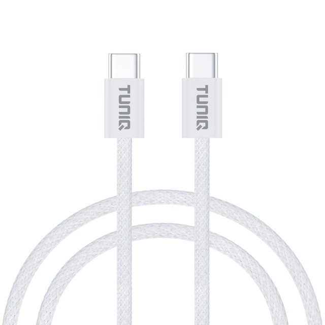 TUNIQ USB-C Na USB-C Kabel 100cm — 60W — kolor: biały