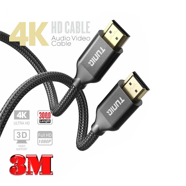 TUNIQ Premium 4K HDMI Kabel — 300cm — kolor: czarny